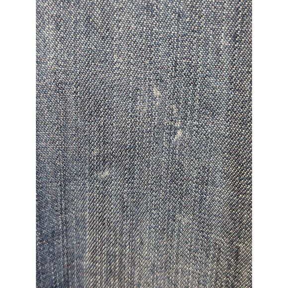 Gabrielle Union New York & Co Chambray Tab Sleeve Zip Front Tie Belt Romper, XS - Picture 7 of 15